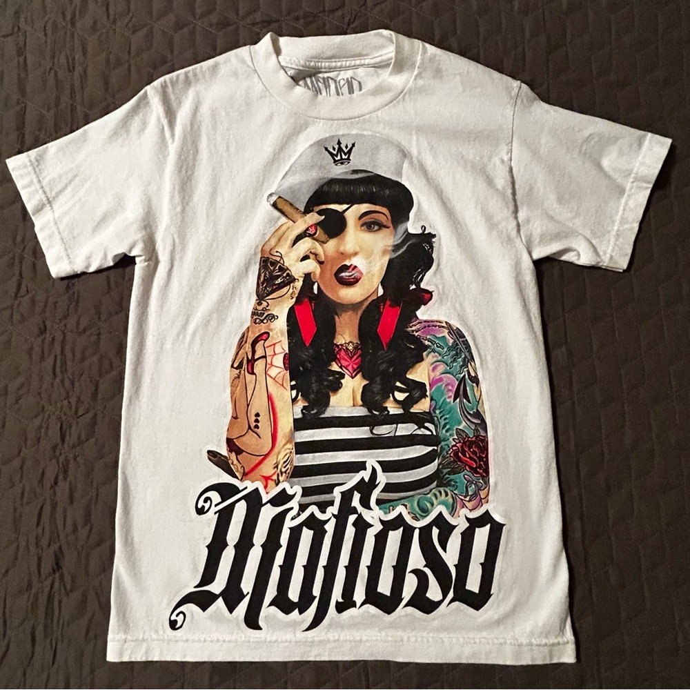 MAFIOSO Sailor Pin Up Girl Tattoo Cigar Tee Shirt Men’s Small